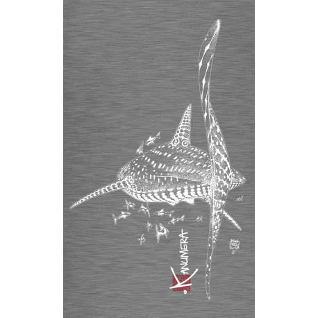 T-shirt-kanumera-femme-requin-gris