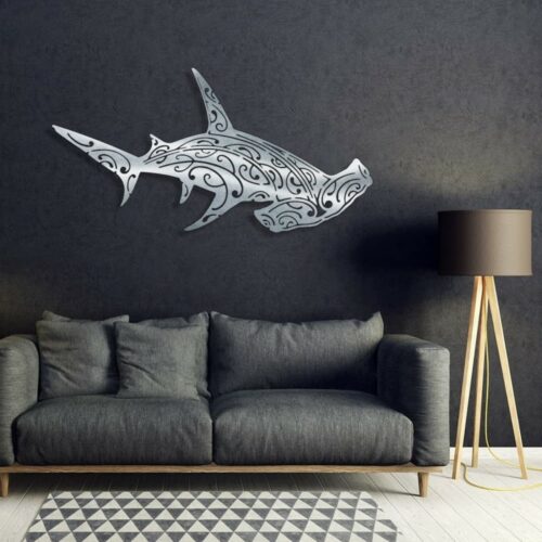 decoration-murale-en-metal-requin-marteau